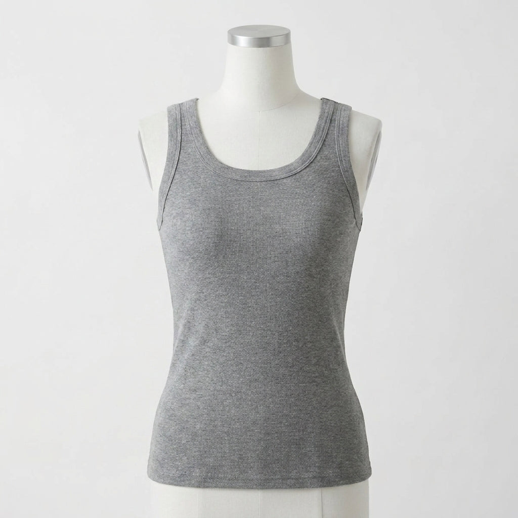 Nora's Ribbed Cotton Built-in Bra Tank