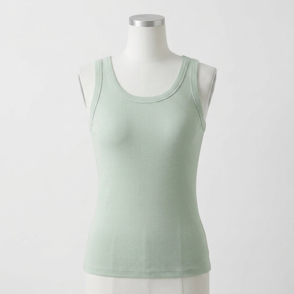 Nora's Ribbed Cotton Built-in Bra Tank
