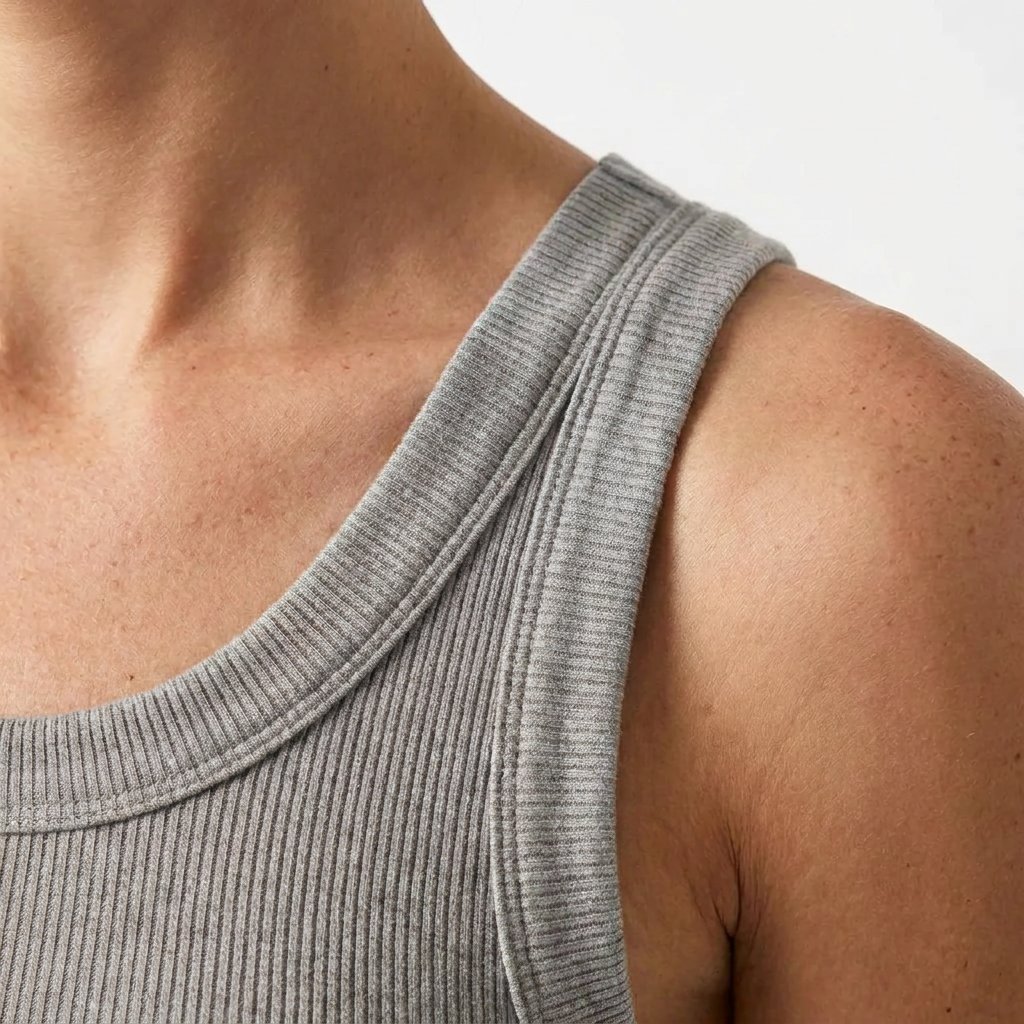 Nora's Ribbed Cotton Built-in Bra Tank